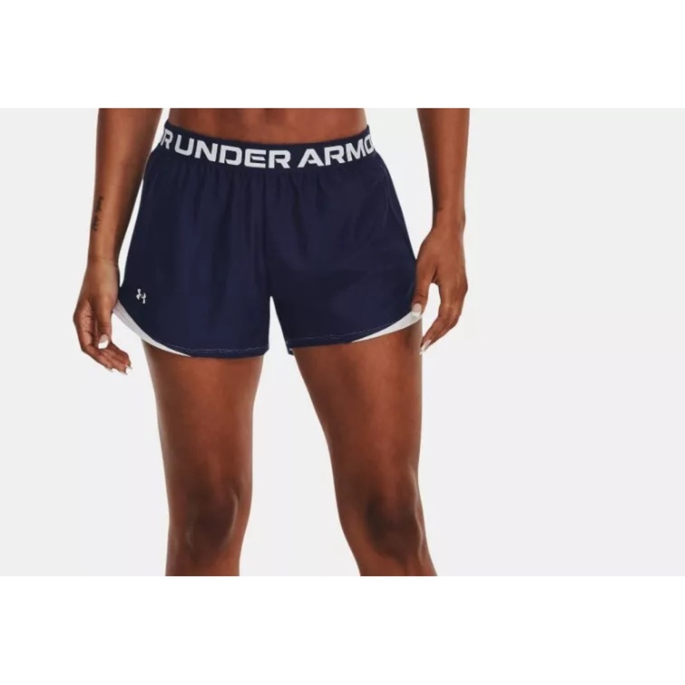 🆕 Under Armour Women's Play Up 2.0 Shorts Navy/White Size 2X